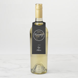Colgador Para Botellas Elegante Fiesta de Oro Feliz