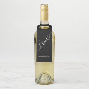 Colgador Para Botellas Elegante guión manuscrito negro blanco Cheers