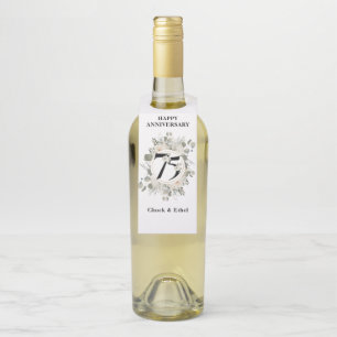 Colgador Para Botellas Elegante Pastel Floral 75º ANIVERSARIO