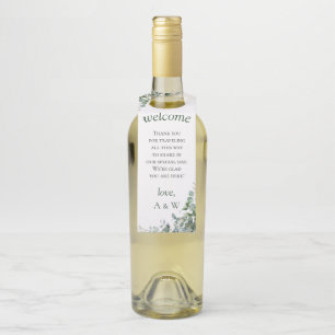 Colgador Para Botellas Elegante vegetación Eucalyptus deja Boda