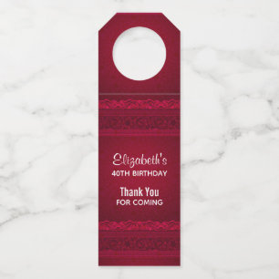 Colgador Para Botellas Elegante y elegante fondo rojo Gracias