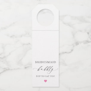 Colgador Para Botellas Ellesmere Bridesmaid Bubbly Botella Hanger Tag