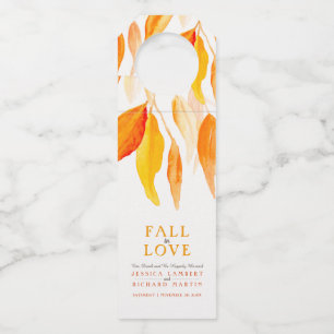 Colgador Para Botellas Enamorarse de las hojas naranjas de otoño boda vin