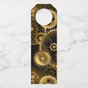 Colgador Para Botellas Engranajes de latón Steampunk sin costuras