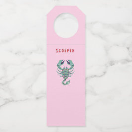 Colgador Para Botellas Escorpio rosa, zodiaco, signo zodiacal