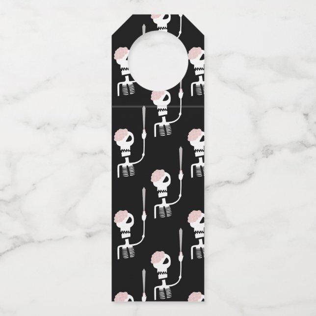 Colgador Para Botellas esqueleto de Halloween con una espada (Anverso)