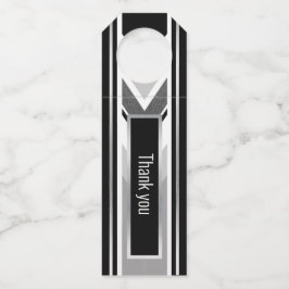 Colgador Para Botellas Estampado de rayas diagonales negras, grises y met