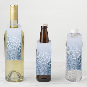 Colgador Para Botellas Estrella de brújula monograma bosque de picor de i