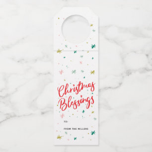 Colgador Para Botellas Estrellas y bendiciones de Navidad
