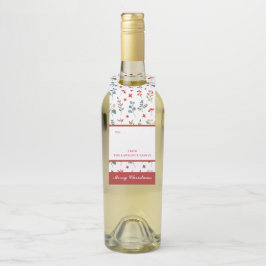 Colgador Para Botellas Eucalipto Botánico Bayas Floral Navidad