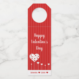 Colgador Para Botellas Felices corazones rojos blancos en el Día de San V