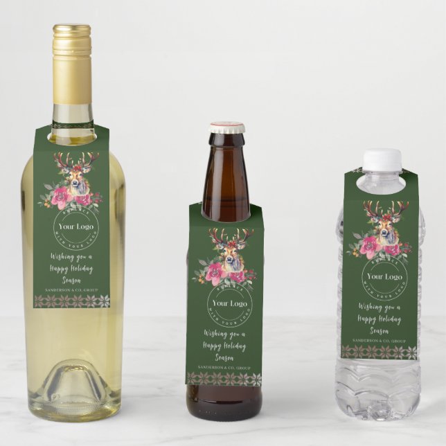 Colgador Para Botellas Felices Fiestas Regalo Corporativo Boho Cliente (In situ)