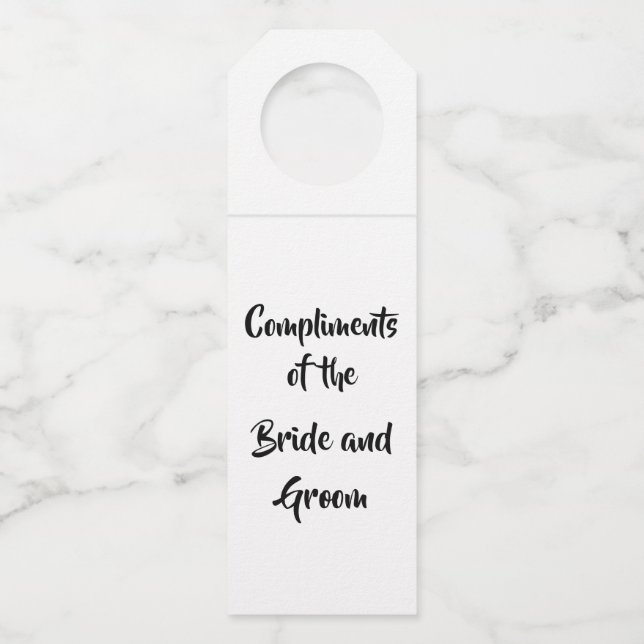 Colgador Para Botellas Felicitaciones a la novia y al novio (Anverso)