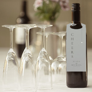 Colgador Para Botellas Felicitaciones de boda neutras chic Gris Sage ID10