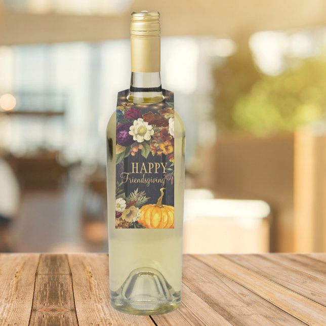 Colgador Para Botellas Feliz Día de Acción de Gracias Amistad otoño rústi (Subido por el creador)