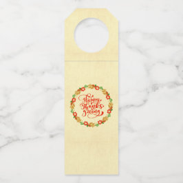 Colgador Para Botellas Feliz Día de Acción de Gracias, Guerra del Oro Roj