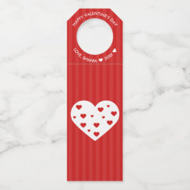 Colgador Para Botellas Feliz Día de San Valentín Corazones Rojos Blancos