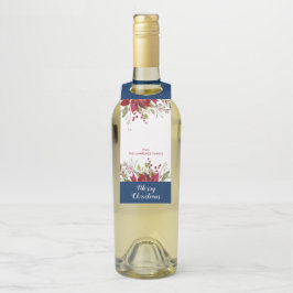 Colgador Para Botellas Feliz Navidad Elegante Fiesta Botánica