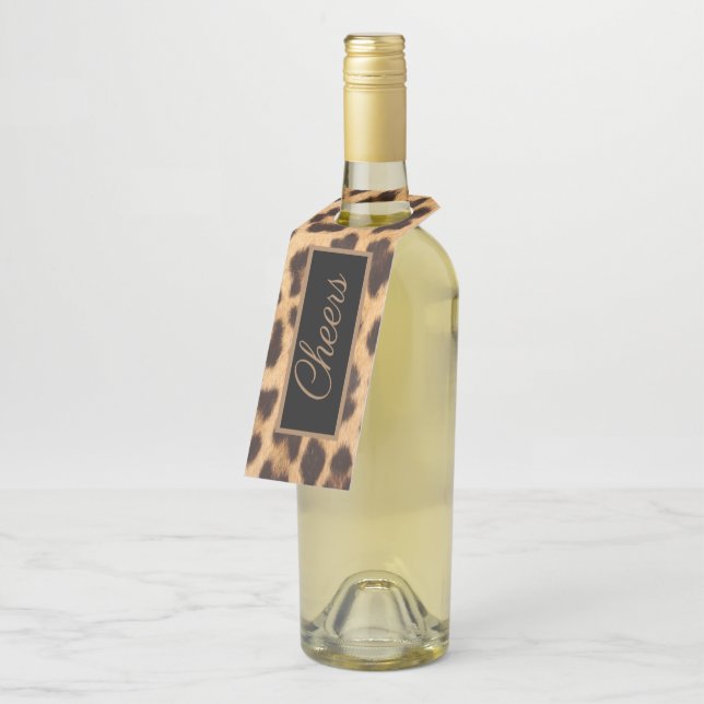 Colgador Para Botellas femenino chic fiesta salvaje estampado de leopardo (En perspectiva)