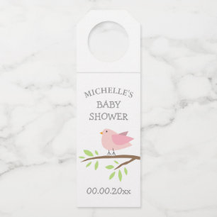 Colgador Para Botellas Fiesta de baby shower de niña personalizada con pa