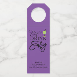 Colgador Para Botellas Fiesta de Halloween "Come, bebe y sé aterrador"