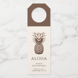 Colgador Para Botellas Fiesta tropical de aloha con piña vintage