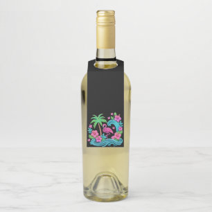 Colgador Para Botellas Flamingo Neon Tropical