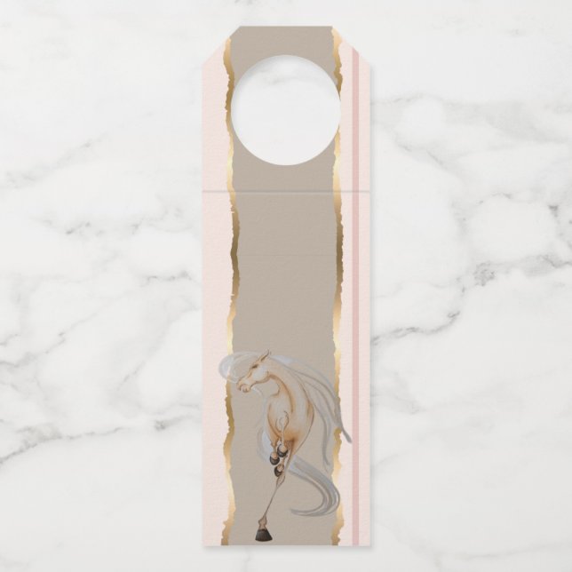 Colgador Para Botellas Flaschenanhänger mit edlem Pferdemotiv (Anverso)