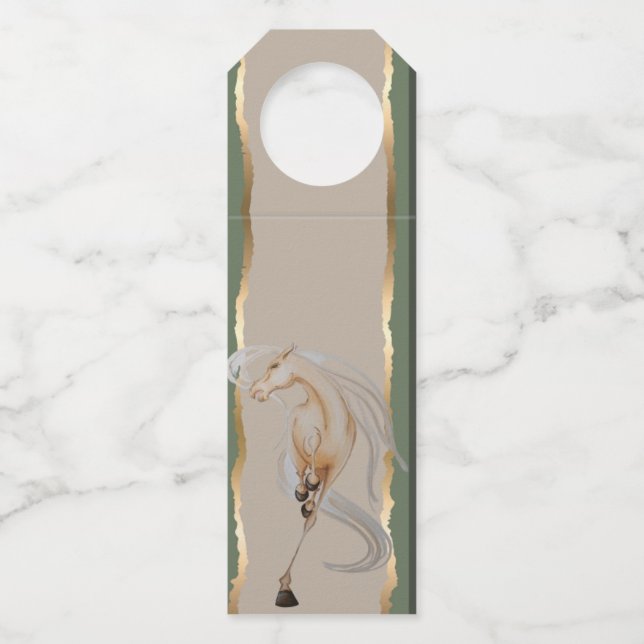 Colgador Para Botellas Flaschenanhänger mit edlem Pferdemotiv (Anverso)