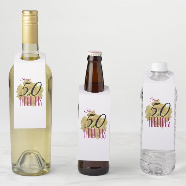 Colgador Para Botellas Flor de Cactus Amarillo 50 y Cumpleaños Fabuloso (In situ)