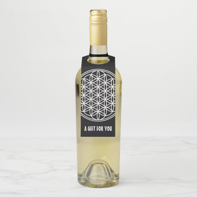 Colgador Para Botellas FLOR DE LA VIDA - Símbolo de Geometría Sagrada con (En botella)