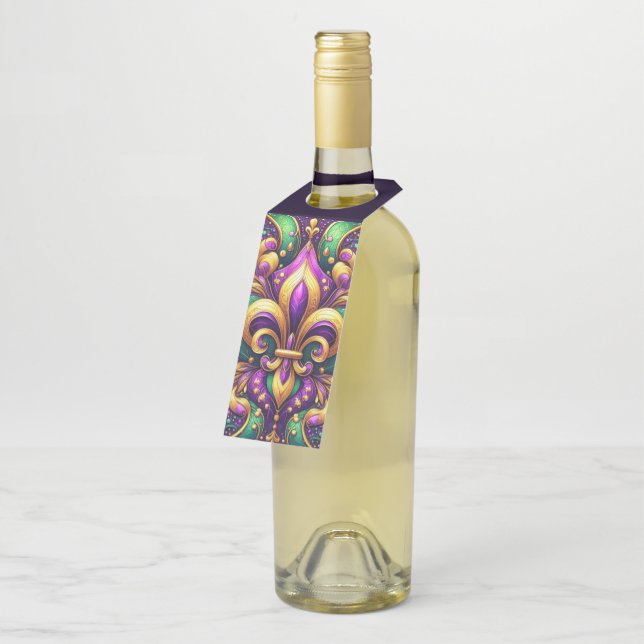 Colgador Para Botellas flor de lis martes de carnaval (En perspectiva)