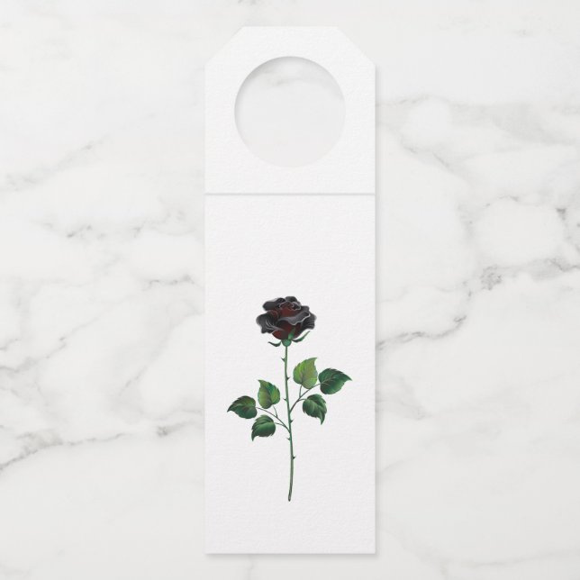 Colgador Para Botellas Flor de rosa negra (Anverso)