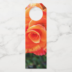 Colgador Para Botellas flor rosa naranja
