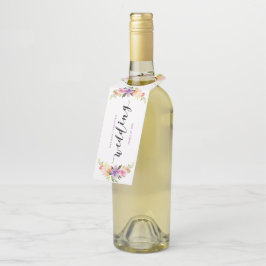 Colgador Para Botellas Flores coloridas marco Boda Tipografía