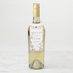 Colgador Para Botellas Flores de anémona rosadas y eucalipto