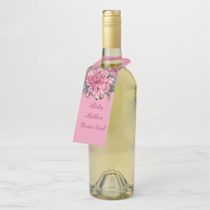 Colgador Para Botellas Flores de Dalia Rosa