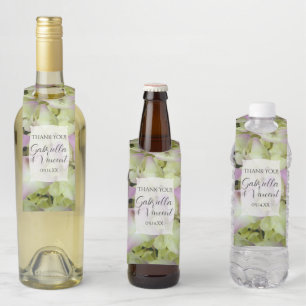 Colgador Para Botellas Flores de Hortensias Casi Rosadas Boda