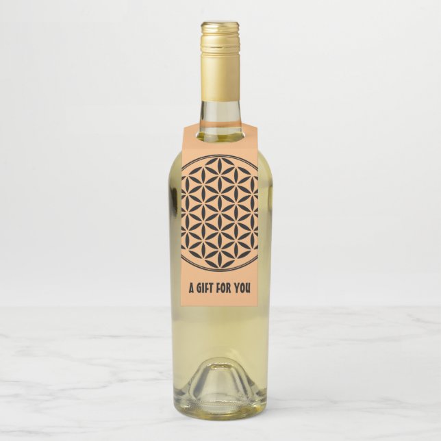 Colgador Para Botellas FLORES DE LA VIDA - Símbolo sagrado de geometría c (En botella)