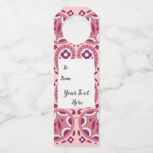 Colgador Para Botellas Flores de paisley blanca rosada bonito gotas de lá