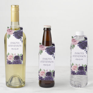Colgador Para Botellas Flores Exuberantes   Ramilletes Florales Morados y