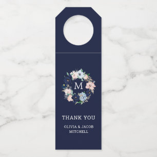 Colgador Para Botellas Flores Náuticos y Monograma Boda