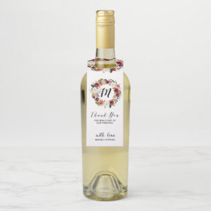 Colgador Para Botellas Flores púrpuras y blancas profundas - Gracias.