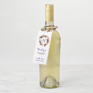 Colgador Para Botellas Flores púrpuras y blancas profundas - Gracias.