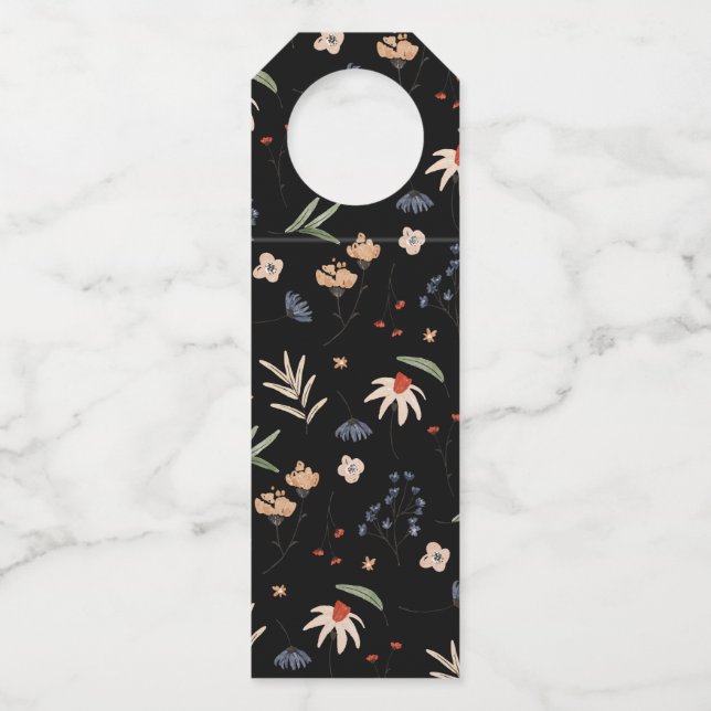 Colgador Para Botellas Flores simples de acuarela 1 (Anverso)