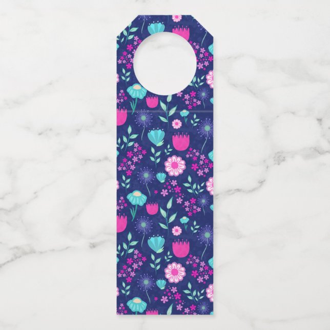 Colgador Para Botellas Fondo con patrón floral lindo (Anverso)