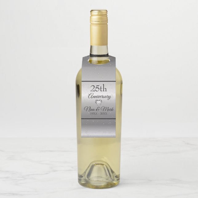 Colgador Para Botellas Fondo plateado con chispas (En botella)