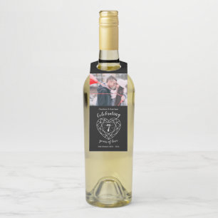 Colgador Para Botellas Foto del 7º aniversario de boda corazón de piedra 