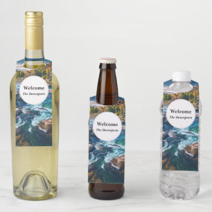 Colgador Para Botellas Foto panorámica del río y las montañas