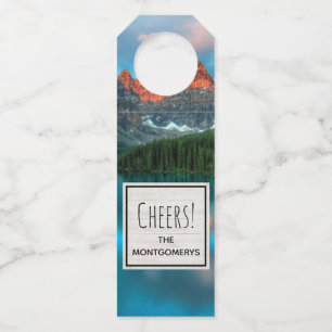 Colgador Para Botellas Fotografía paisajística de Montaña y Lago Escénico